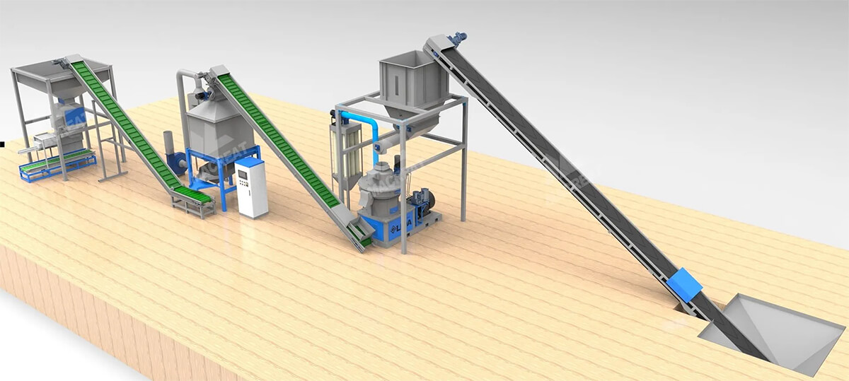 línea de producción de pellets de aserrín